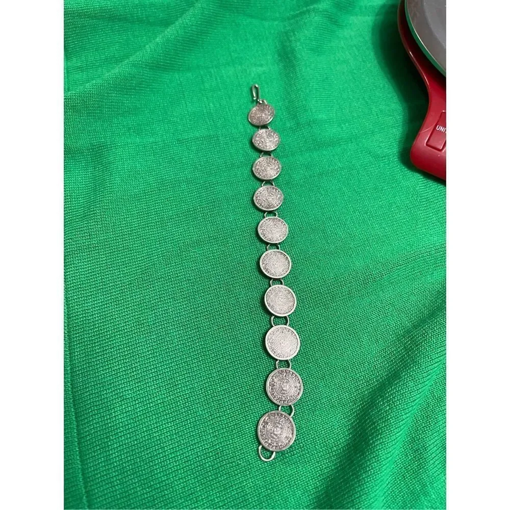 TM-52 Sterling Mexico Sun Calendar Bracelet 23 Grams